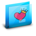 Folder Queen Heart Blue Icon 128x128 png